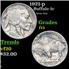 Image 1 : 1921-p Buffalo Nickel 5c Grades f+