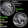 Image 1 : 1919-s Buffalo Nickel 5c Grades f+