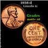 Image 1 : 1958-d Lincoln Cent 1c Grades Gem+ Unc RD