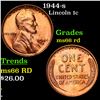 Image 1 : 1944-s Lincoln Cent 1c Grades GEM+ Unc RD