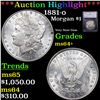 Image 1 : ***Auction Highlight*** 1881-o Morgan Dollar $1 Graded ms64+ By SEGS (fc)