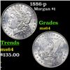 Image 1 : 1886-p Morgan Dollar $1 Grades Choice Unc