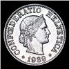 Image 2 : 1939 Swiss 10 Rappen Coin KM: 27B Grades GEM Unc PL