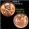 Image 1 : 1958-d Lincoln Cent 1c Grades Gem+ Unc RD