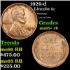 Image 1 : 1929-d Lincoln Cent 1c Grades Gem+ Unc RB