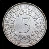 Image 3 : 1958 West Germany 5 Mark Note KM: 112.1 Grades Choice AU/BU Slider