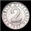 Image 3 : 1957 Austria 2 Groschen KM# 2876 Grades Choice+ Unc