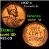 Image 1 : 1937-s Lincoln Cent 1c Grades Gem+ Unc RD