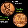 Image 1 : 1939-s Lincoln Cent 1c Grades GEM++ Unc RD