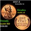 Image 1 : 1957-d Lincoln Cent 1c Grades GEM+ Unc RD