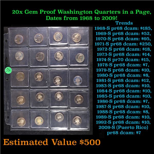 Huge Liifetime Collection - Too Many Coins To Auction Individually - This Lot is For One Page of 20 