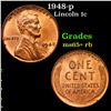Image 1 : 1948-p Lincoln Cent 1c Grades Gem+ Unc RB