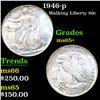 Image 1 : 1946-p Walking Liberty Half Dollar 50c Grades GEM+ Unc