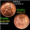Image 1 : 1954-p Lincoln Cent 1c Grades Gem+ Unc RD