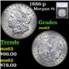 Image 1 : 1886-p Morgan Dollar $1 Graded ms62 By SEGS