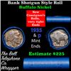 Image 1 : Buffalo Nickel Shotgun Roll in Old Bank Style 'Abbott Coin Counter' Wrapper 1935 & p Mint Ends