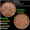 Image 1 : 1910-p Lincoln Cent 1c Grades Choice Unc BN