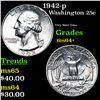 Image 1 : 1942-p Washington Quarter 25c Grades Choice+ Unc