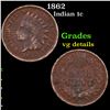Image 1 : 1862 Indian Cent 1c Grades vg details