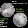 Image 1 : 1836 Capped Bust Half Dime 1/2 10c Grades vg details