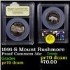 Image 1 : Proof 1991-S Mount Rushmore Modern Commem Half Dollar 50c Graded GEM++ Proof Deep Cameo By USCG