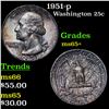 Image 1 : 1951-p Washington Quarter 25c Grades GEM+ Unc