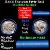 Image 1 : Buffalo Nickel Shotgun Roll in Old Bank Style 'Abbott Coin Counter' Wrapper 1937 &p Mint Ends