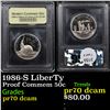Image 1 : Proof 1986-S LiberTy Modern Commem Half Dollar 50c Graded GEM++ Proof Deep Cameo BY USCG