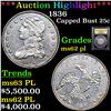 Image 1 : ***Auction Highlight*** 1836 Capped Bust Quarter 25c Graded Select Unc PL BY USCG (fc)