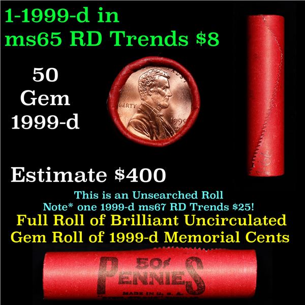 Shotgun Lincoln 1c roll, 1999-d 50 pcs Steel-Strong Wrapper.