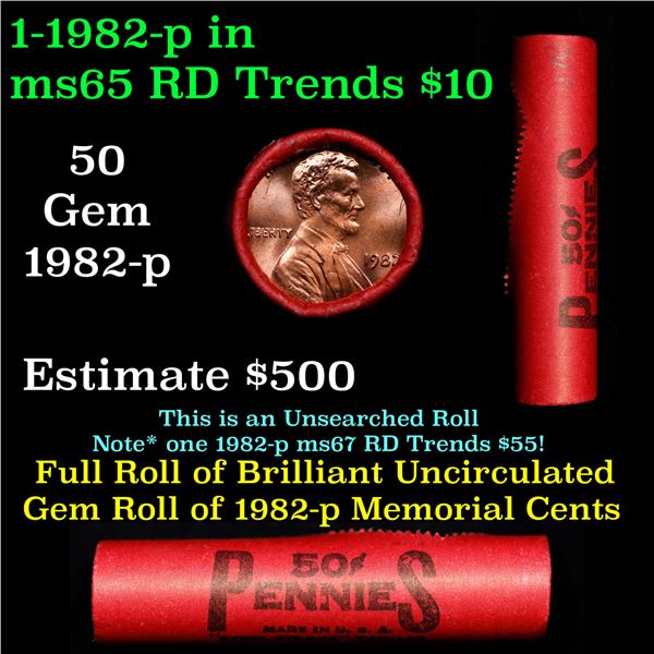 Shotgun Lincoln 1c roll, 1982-p 50 pcs Steel-Strong Wrapper.