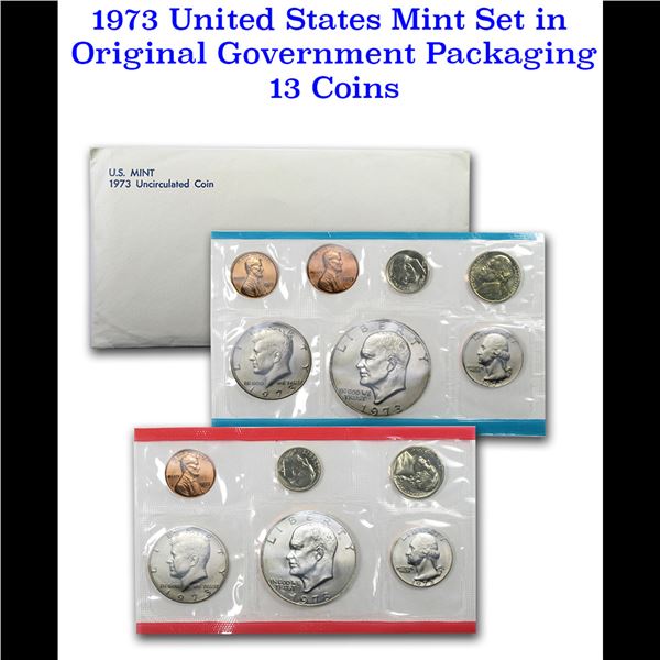 1973 U.S. Mint Set Original Government Packaging 13 coins