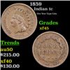 Image 1 : 1859 Indian Cent 1c Grades xf+