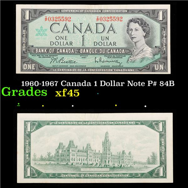 1960-1967 Canada 1 Dollar Note P# 84B Grades xf+