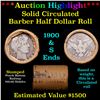 Image 1 : ***Auction Highlight*** Old 50c Roll $10 Halves Solid Barber Half dollar Roll with 1900 & S  Ends (f