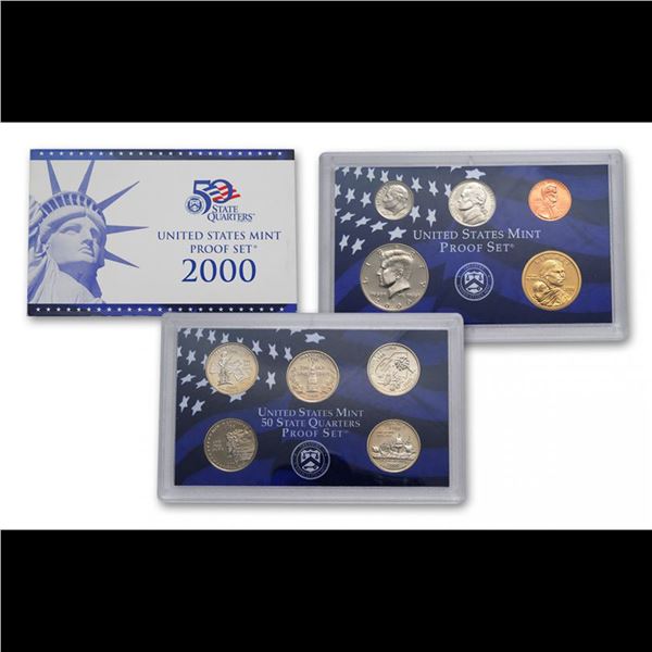 2000 United States Mint Proof Set 10 coins