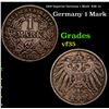 Image 1 : 1909 Imperial Germany 1 Mark  KM: 14 Grades vf++