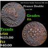 1633 France Double Tournois KM: 855 Grades f+