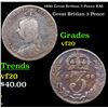 Image 1 : 1830 Great Britian 3 Pence KM:  Grades vf, very fine