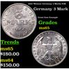 Image 1 : 1922 Weimar Germnay 3 Marks KM:  Grades GEM Unc