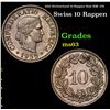 Image 1 : 1955 Switzerland 10 Rappen  KM: 27b Grades Select Unc