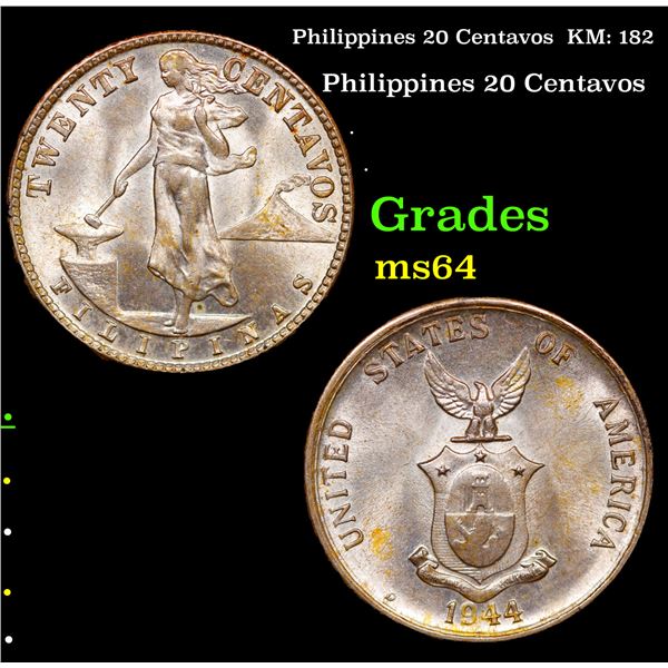 Philippines 20 Centavos  KM: 182 Grades Choice Unc