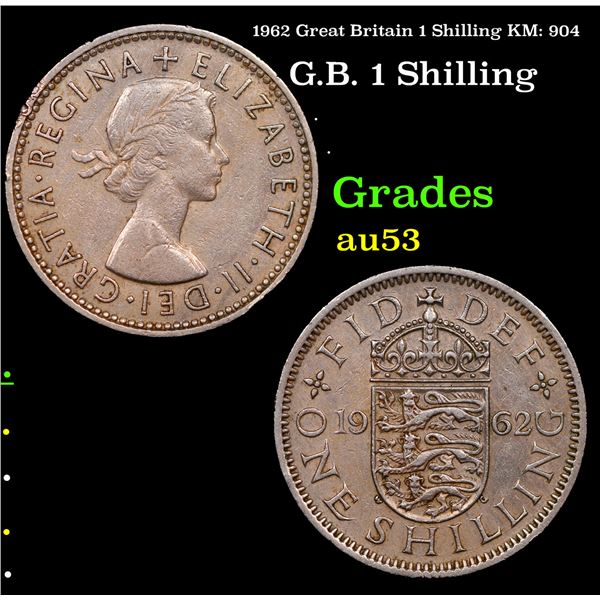 1962 Great Britain 1 Shilling KM: 904 Grades Select AU