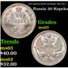 Image 1 : 1915 Imperial Russia 20 Kopeks  KM: 22a.2 Grades Select Unc