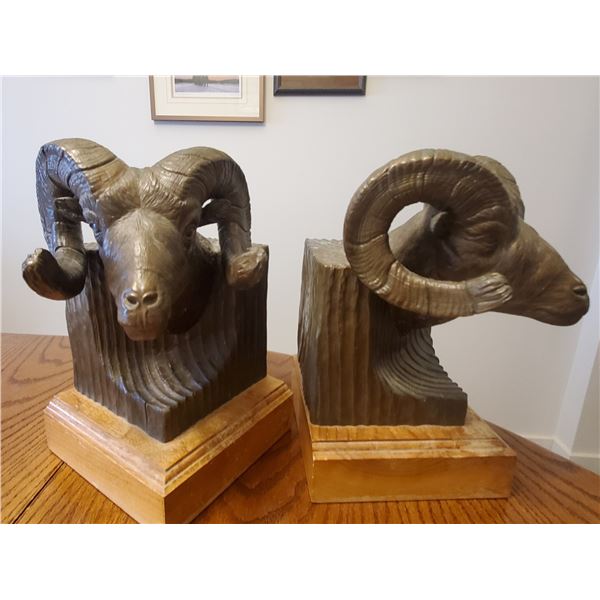 Bronze Sheep Head Bookends