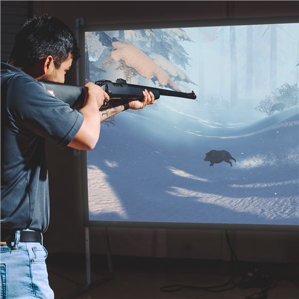 HOME THEATER SIMULATION HUNTING PACKAGE - INCLUDES WEAPONS AND MULTIPLE GAMES LASER SHOT