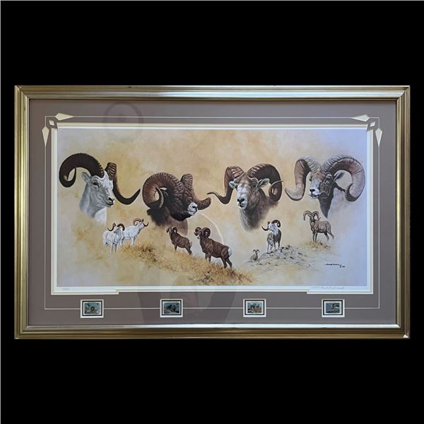 FNAWS OF WILD SHEEP #302 - DELUXE FRAME W/4 FNAWS STAMPS