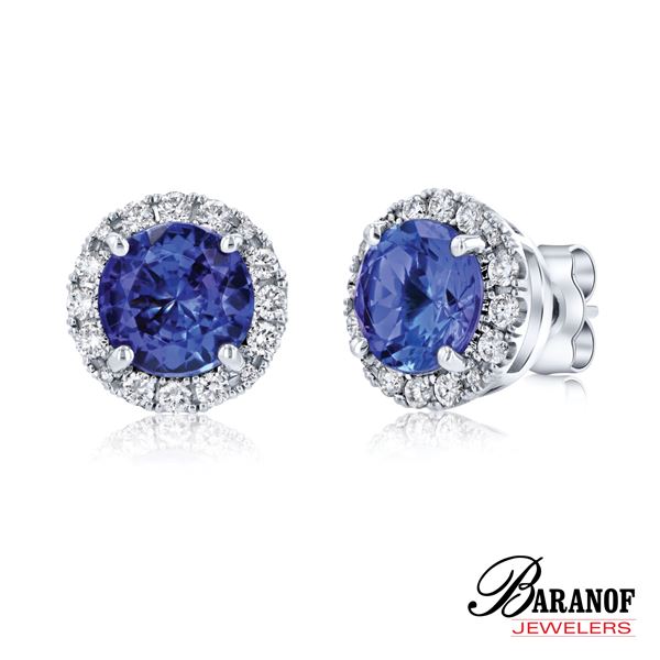 NATURAL TANZANITE AND DIAMOND EARRINGS