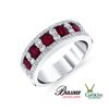 Image 1 : RUBY AND DIAMOND RING SET IN 18 K WHITE GOLD