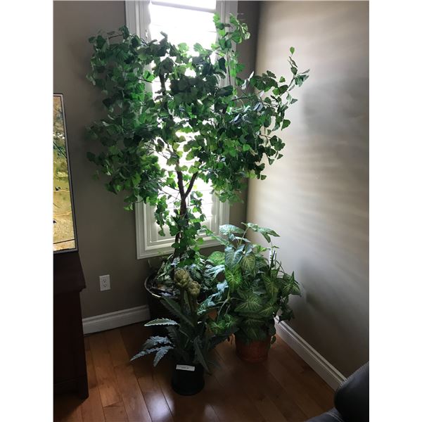Large Silk Tree & Two Silk Plants Beck Auctions Inc.